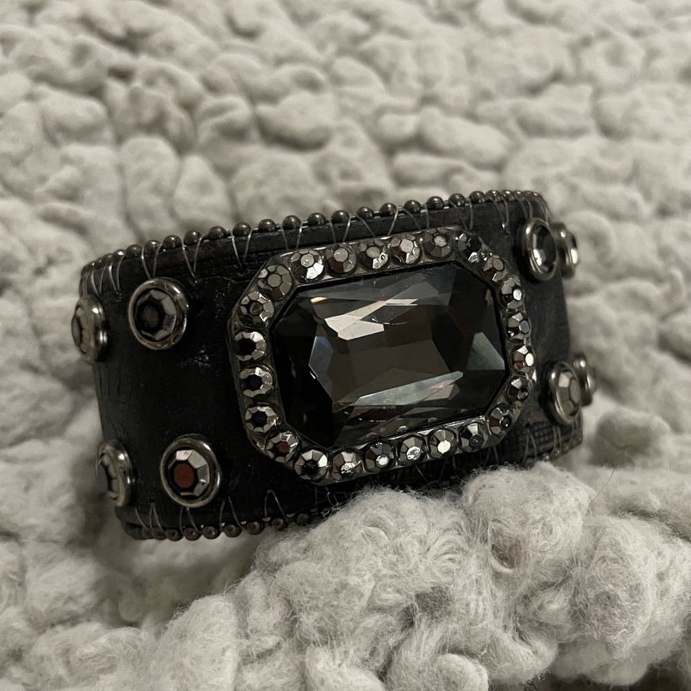 Distressed Black Crystal Bracelet from Buckle